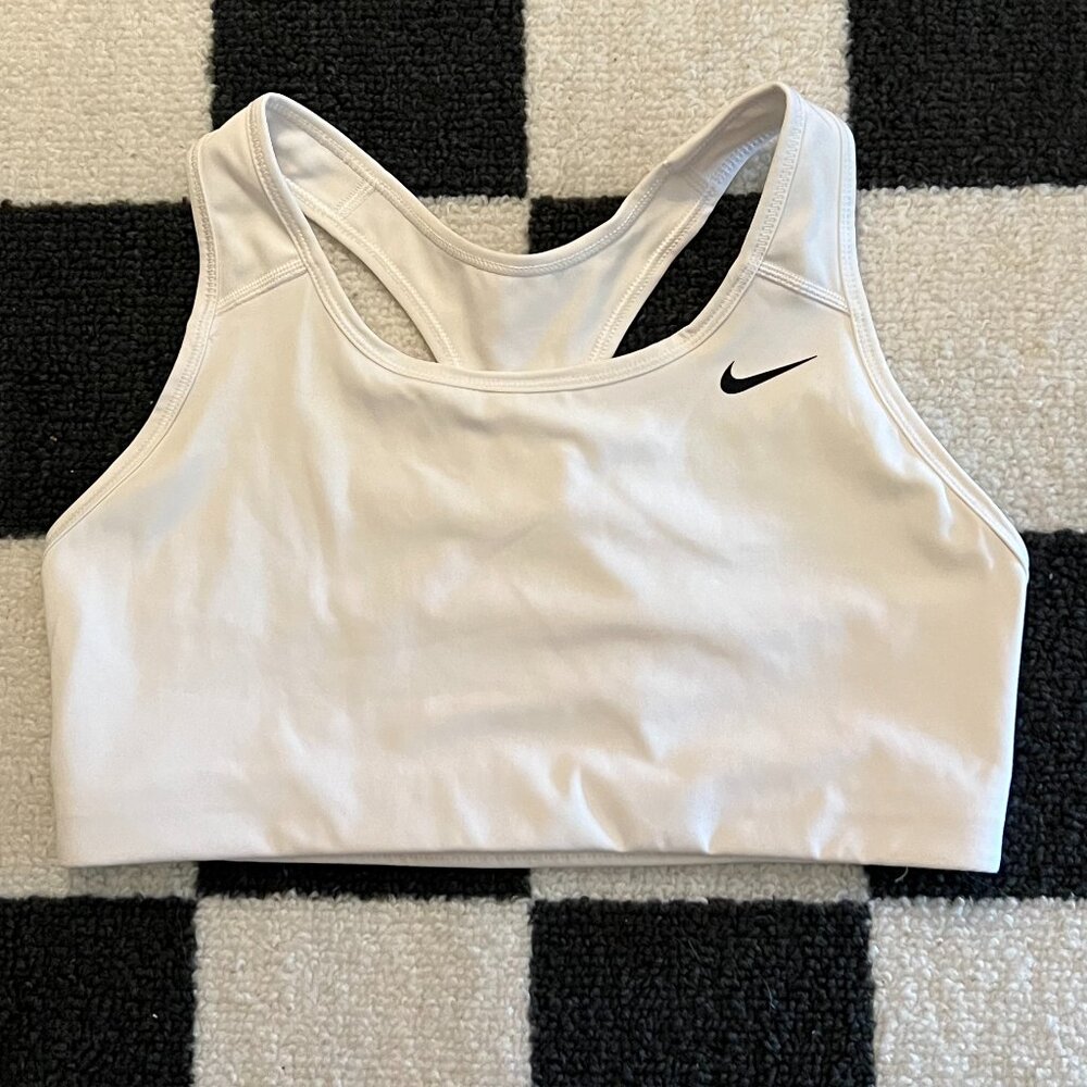 White Nike Pro Racerback Compression Sports Bra Size Large